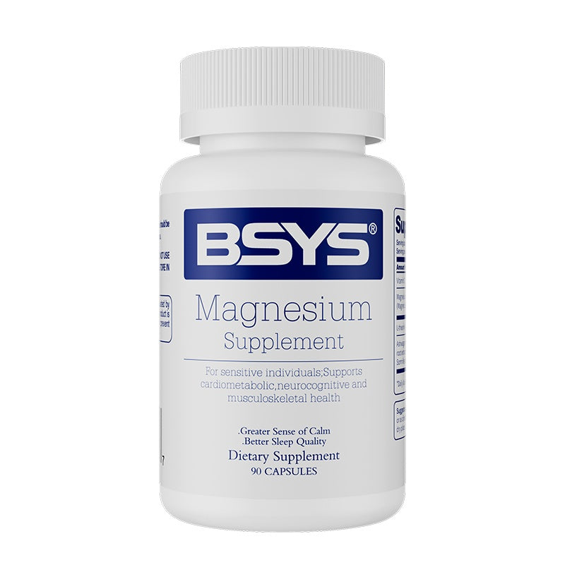 BSYS Magnesium Supplements Sleep & Anxiety Relief Aid Muscle Relaxation Support Heart Health & Blood Sugar Balance Formula Cognitive Function Enhancement Nighttime Wellness Supplement