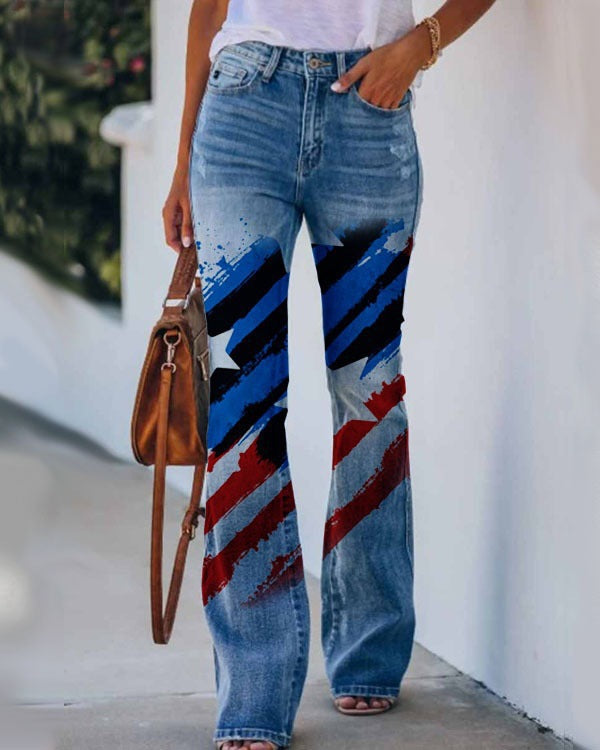Womens Casual 3D patterned Jeans - Zalixer