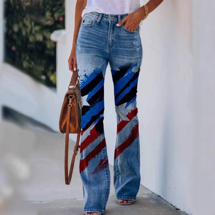 Womens Casual 3D patterned Jeans - Zalixer