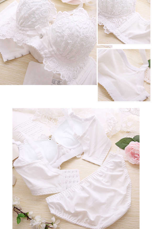 Lace Sexy Deep V Gather Underwear Without Steel Ring - Zalixer