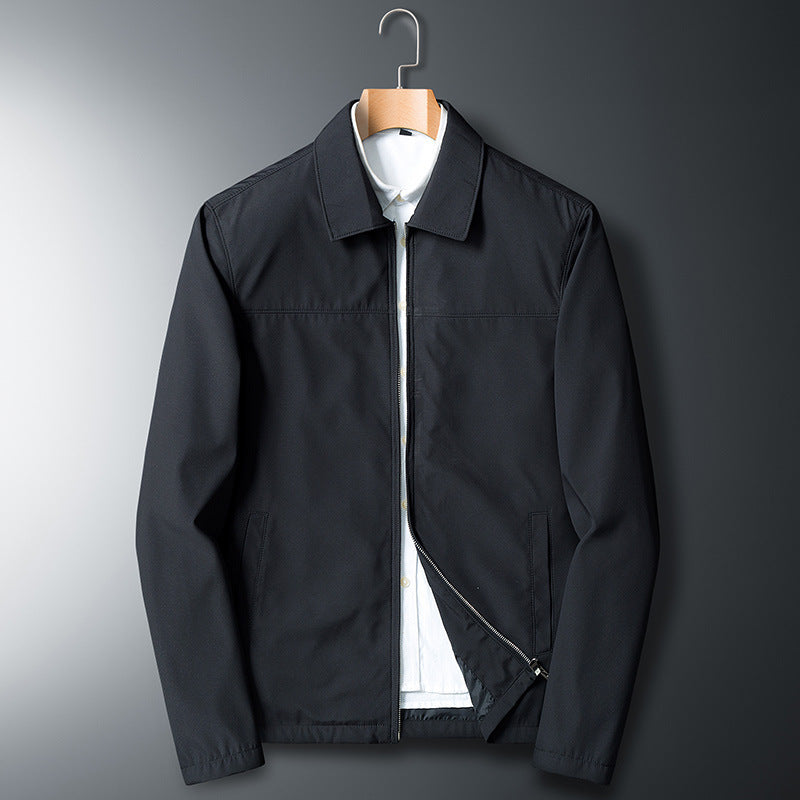 New Middle-aged Turn-down Collar Coat Thin Casual Jacket