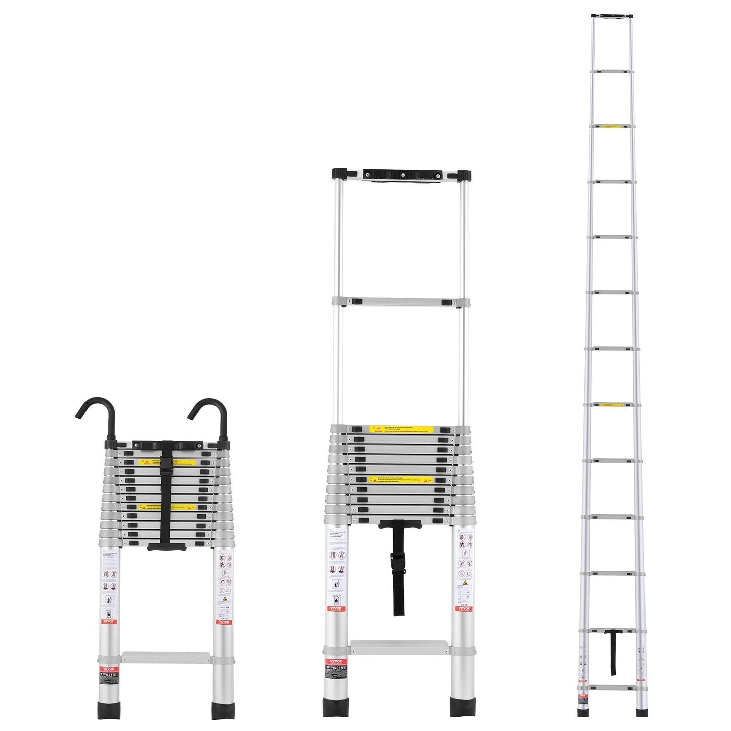 Telescoping Extension Ladder 16.5FT Multi-button Retraction 419 LBS