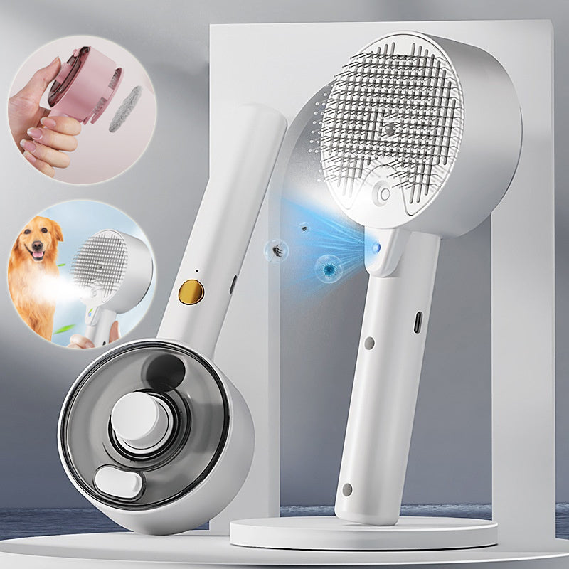Animal Hair Remover Brush Dog And Cat Steam Brush Pet Self Cleaning Dog Brush Grooming Removes Cat Hairs Cat Dog Accessories Pet Products - Zalixer