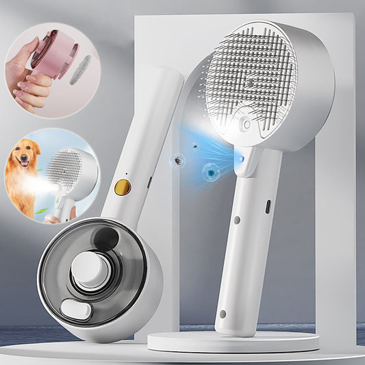 Animal Hair Remover Brush Dog And Cat Steam Brush Pet Self Cleaning Dog Brush Grooming Removes Cat Hairs Cat Dog Accessories Pet Products - Zalixer