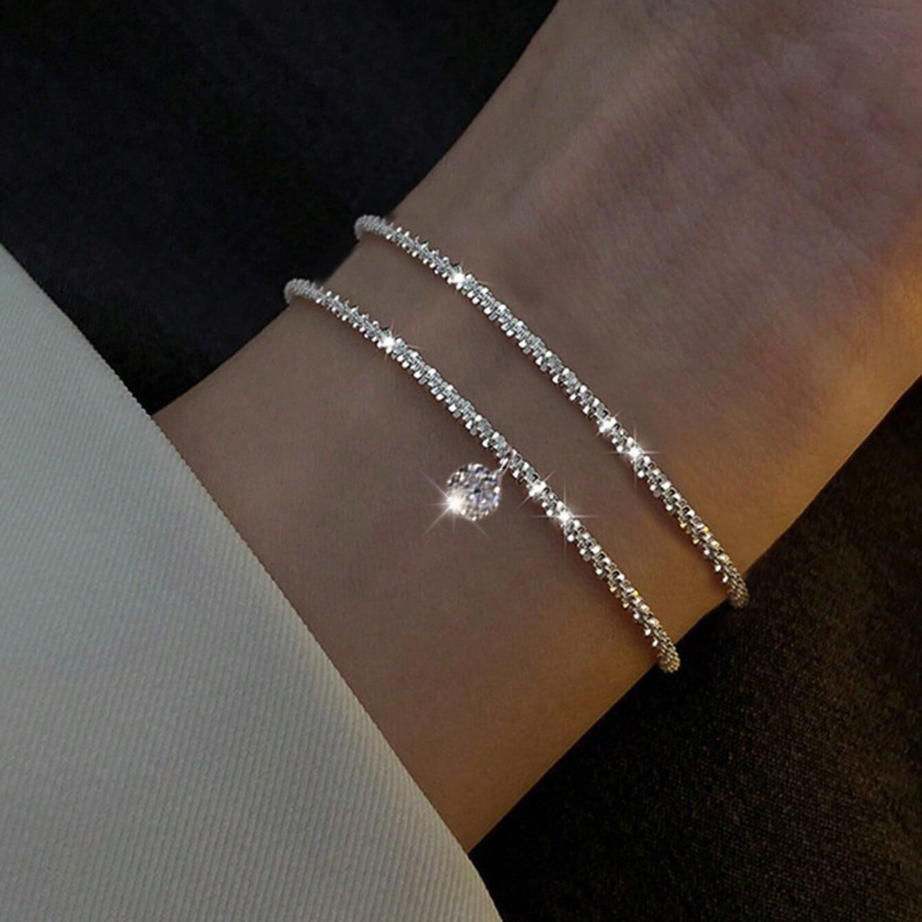 Gold And Sliver Rhinestones Bracelet Womens Jewelry - Zalixer