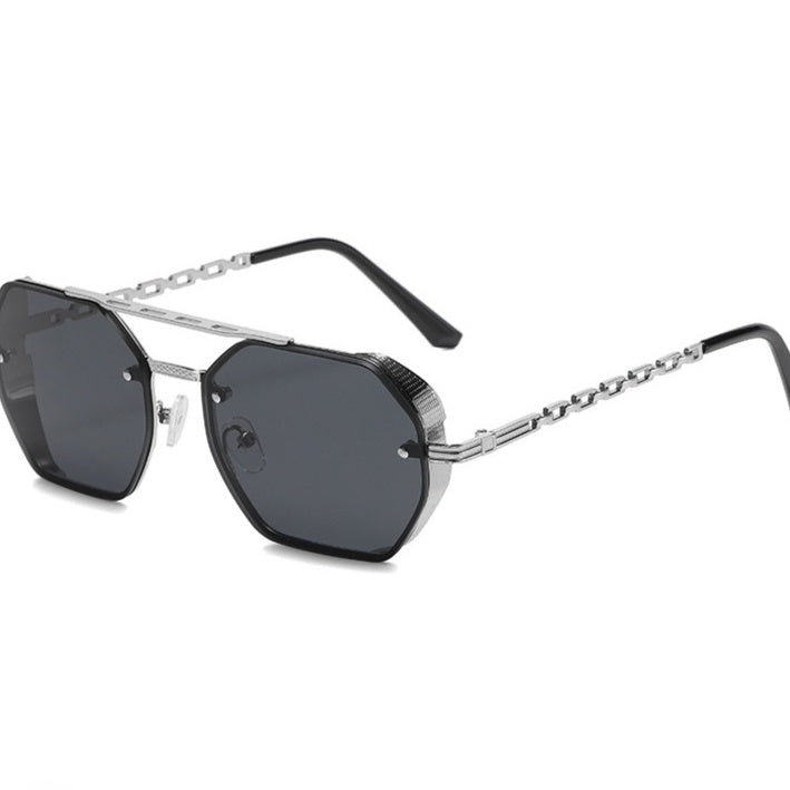 Womens Stylish Metal Chain-leg Sunglasses For Sun Protection - Zalixer