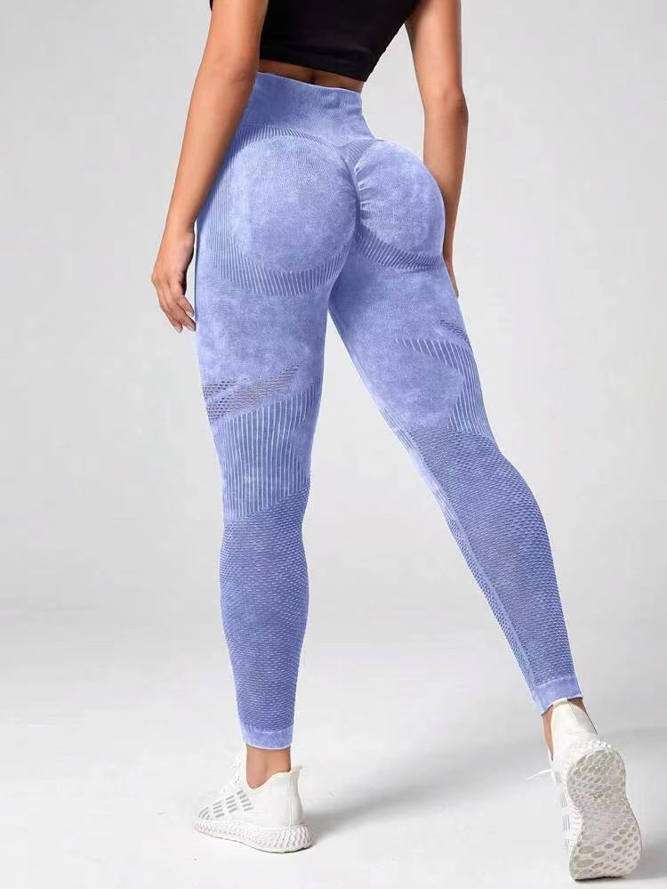Hollow Design Seamless Leggings High Waist Hip Lifting Running Sports Fitness Yoga Pants Fashion Womens Clothing - Zalixer