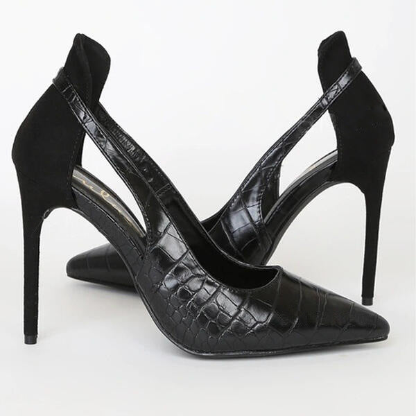 Womens French-style Fashionable Pointed-toe Hollow-out High Heels - Zalixer