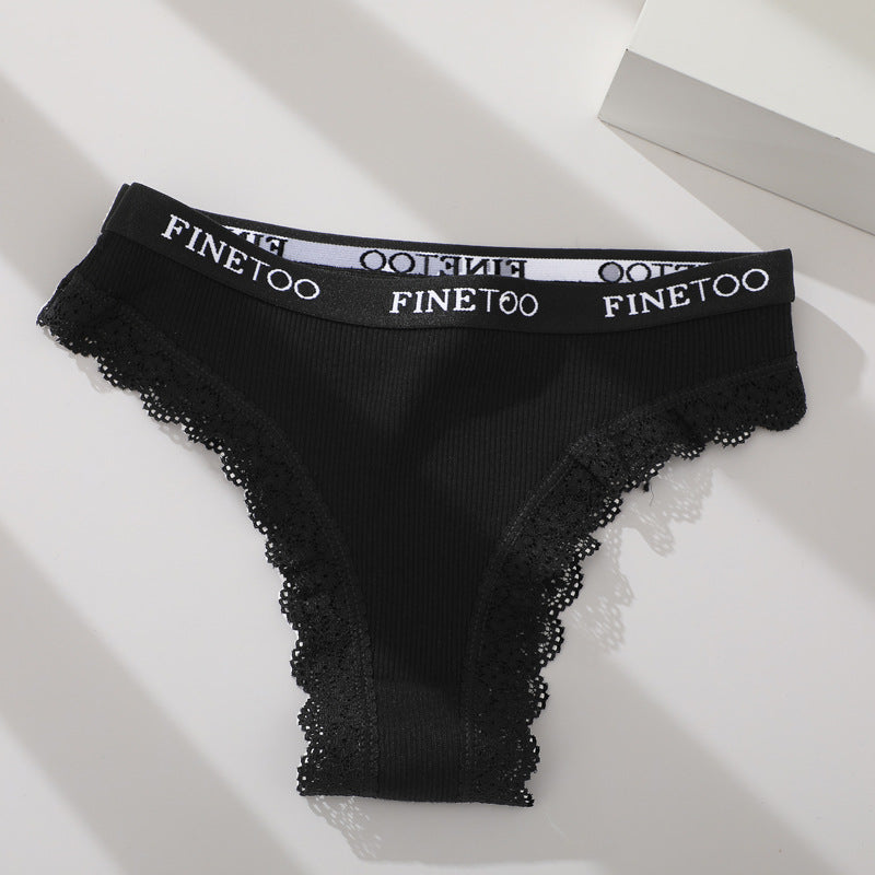 Ladies Briefs High Slit Lace Panties - Zalixer