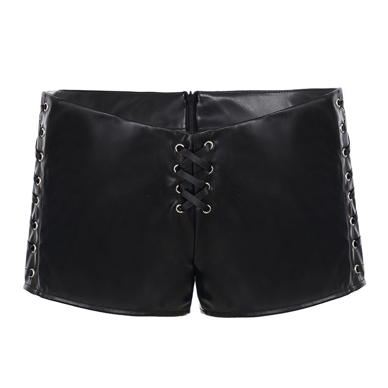 Cockroach-band Low-rise Solid-color Basic Womens Shorts - Zalixer