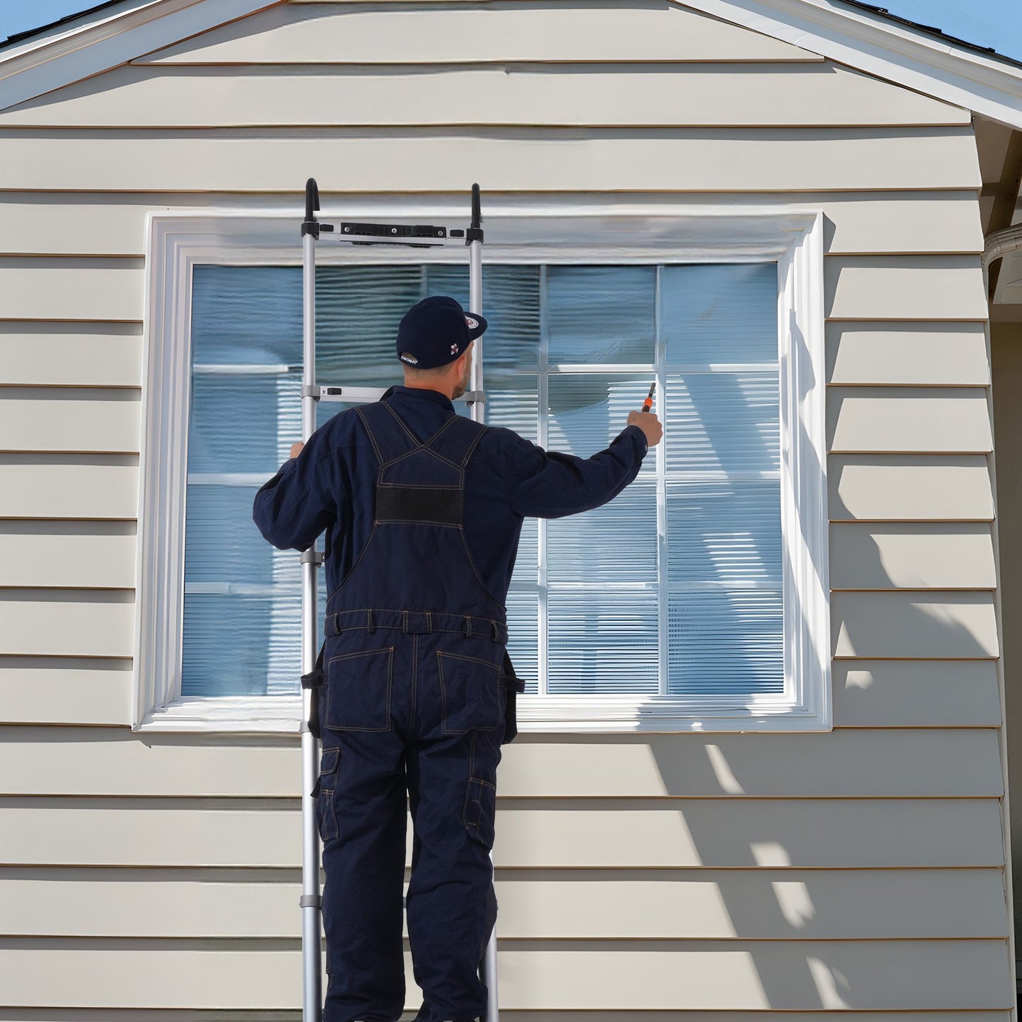 Telescoping Extension Ladder 16.5FT Multi-button Retraction 419 LBS