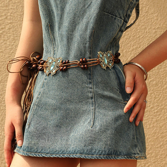 Butterfly Waist Chain Hand-woven Dress Accessories - Zalixer