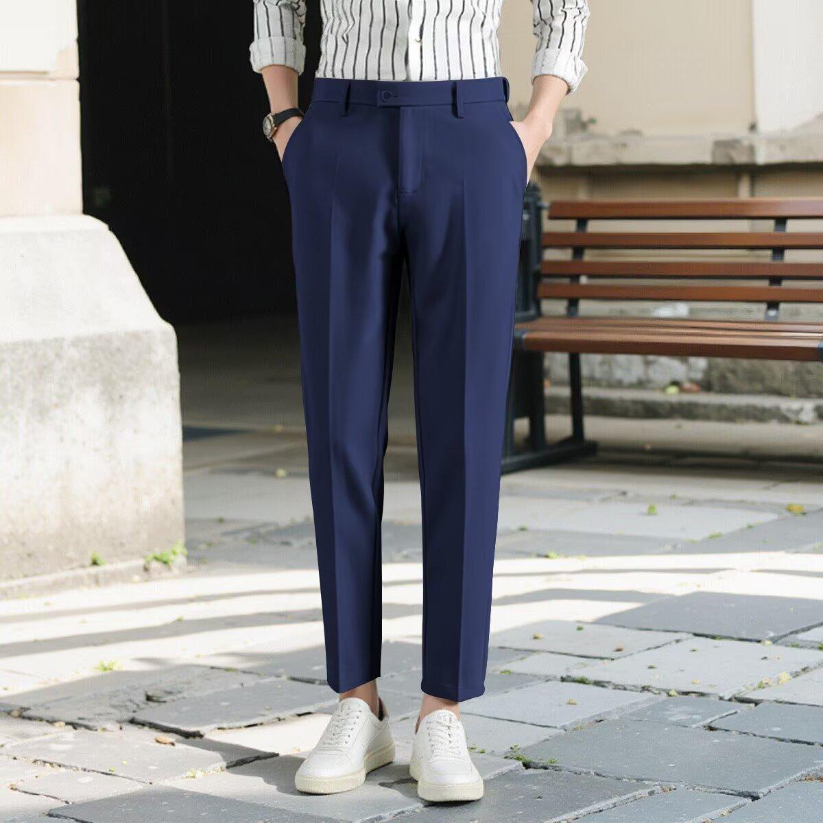 Korean Casual Ankle-length Suit Pants Men