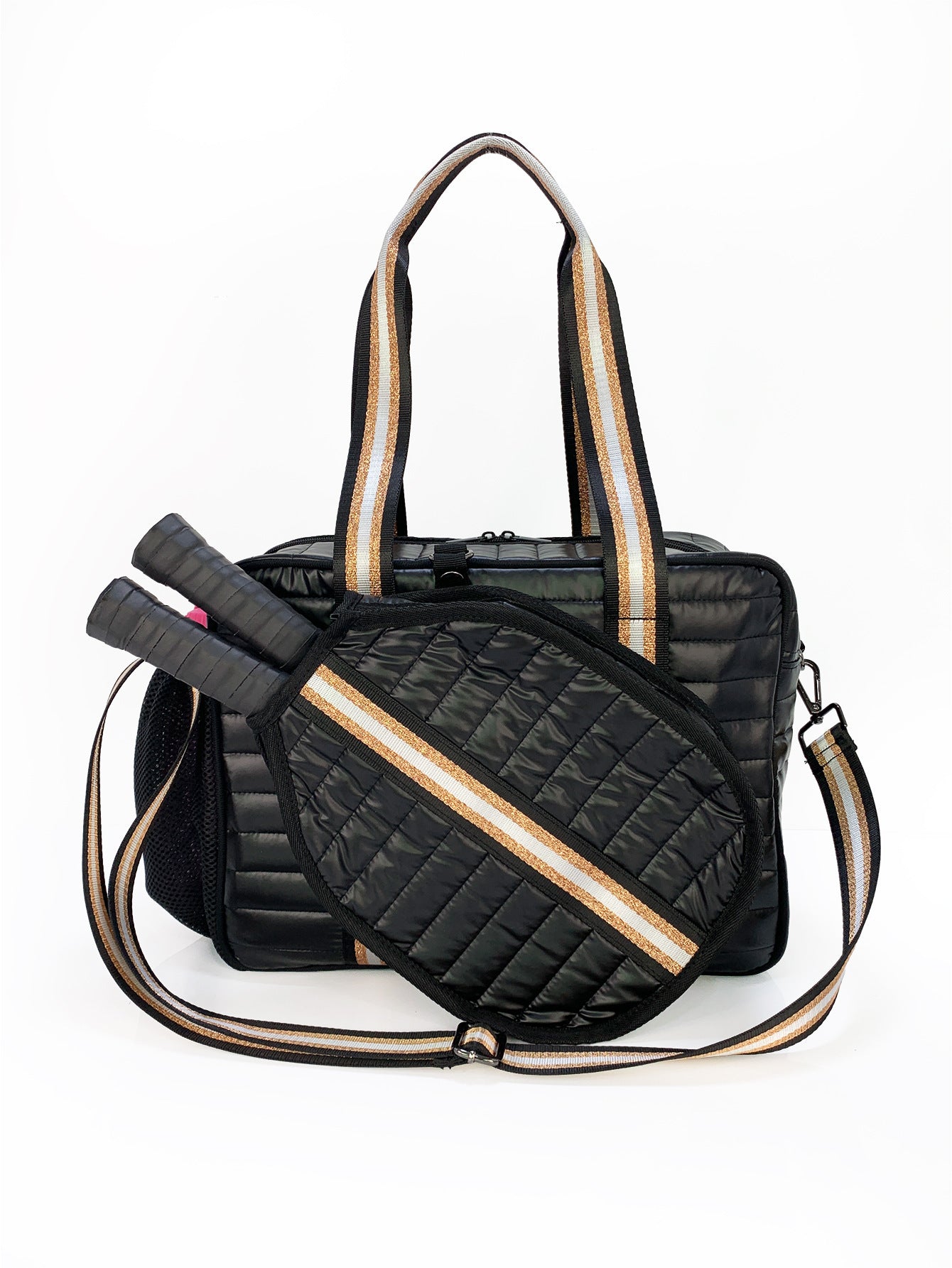 Fashion Striped Hand-carrying Crossbody Shoulder Tennis Pack