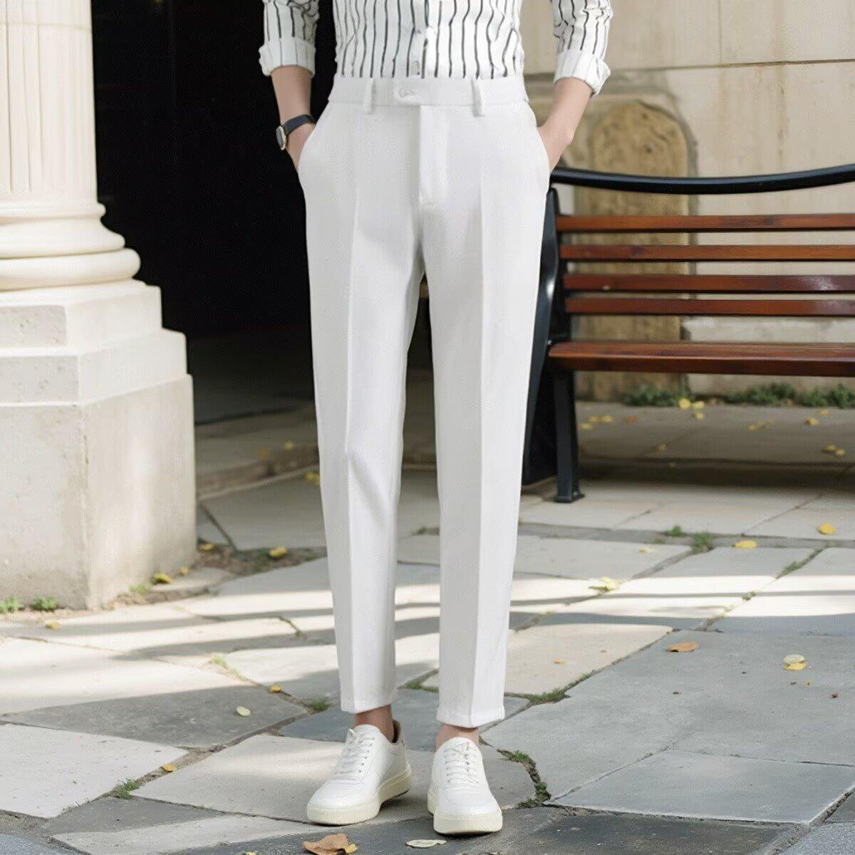 Korean Casual Ankle-length Suit Pants Men
