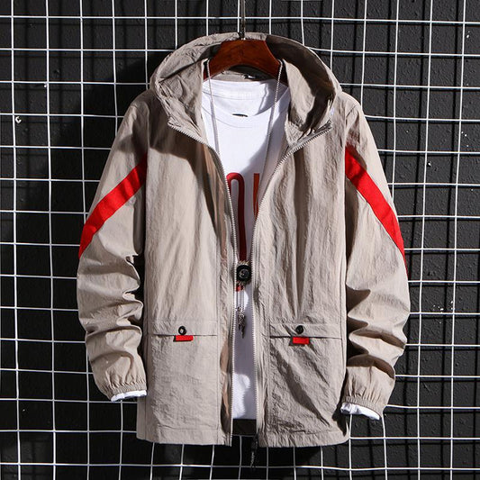 New Men's Skin Clothing Sports Hooded Jacket