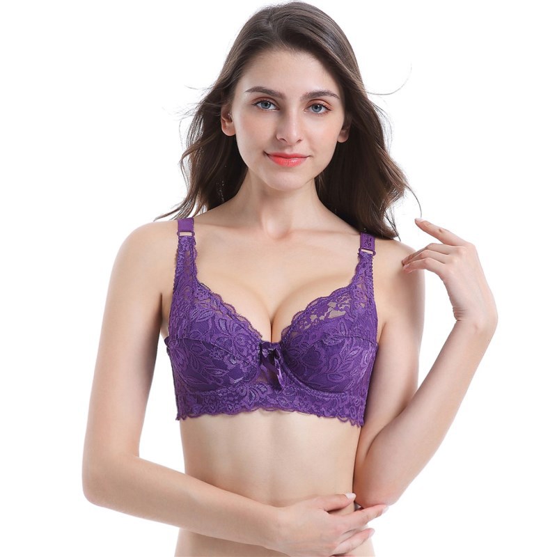 Lace Sexy Plus Size Thin Bra - Zalixer