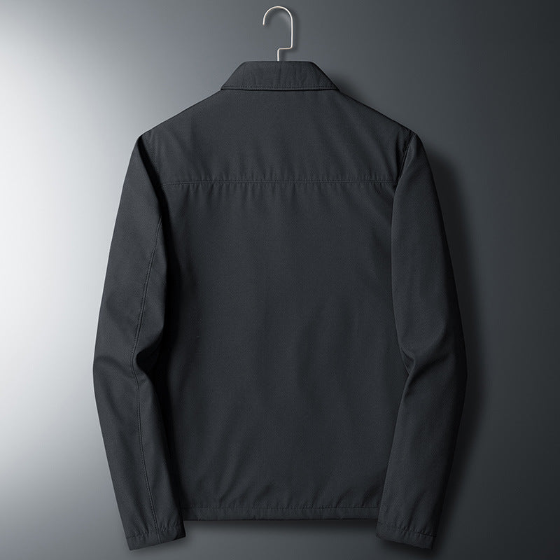 New Middle-aged Turn-down Collar Coat Thin Casual Jacket