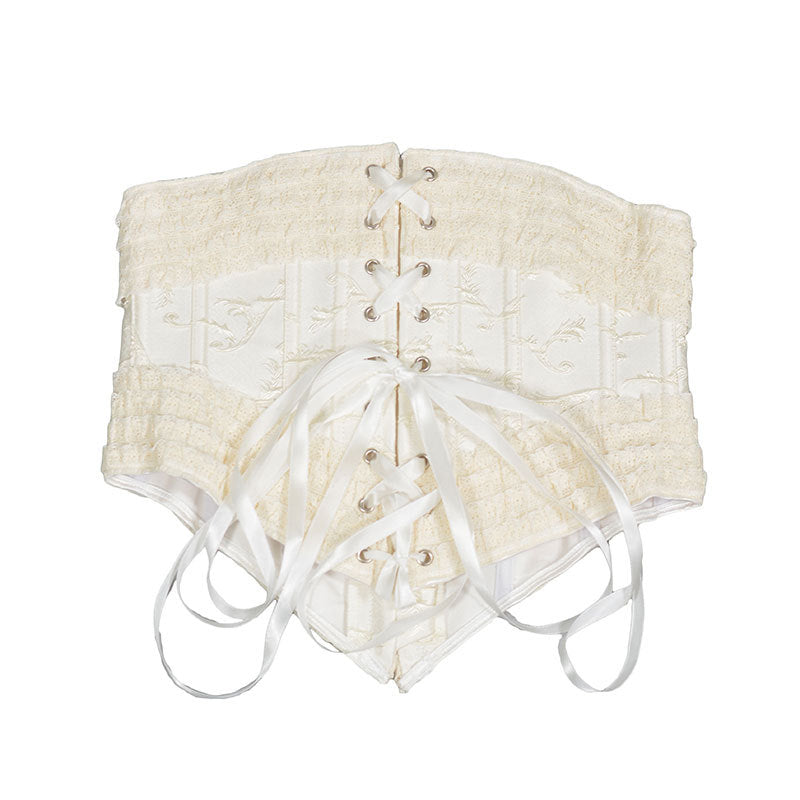30cm Long 5-button Fishbone Lolita Lace Waist Seal - Zalixer