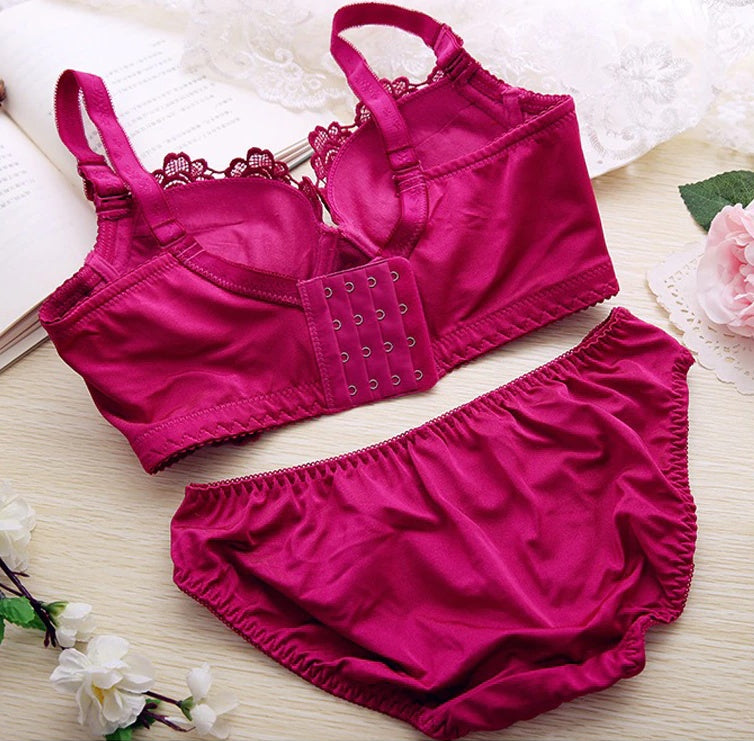 Lace Sexy Deep V Gather Underwear Without Steel Ring - Zalixer