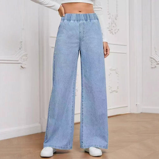 Wide Leg Jeans Straight Fashion Casual Straight Pants Women's Comfortable Street Style Trousers - Zalixer