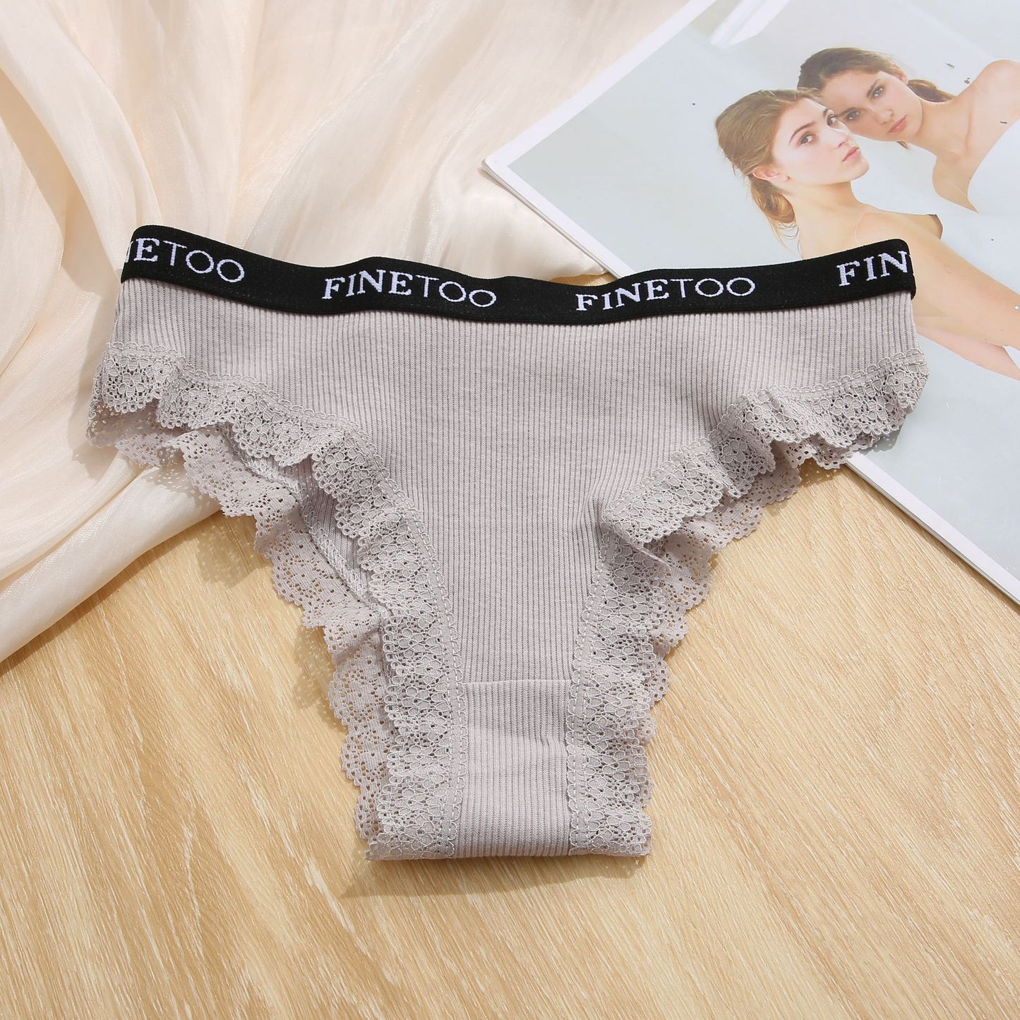 Ladies Briefs High Slit Lace Panties - Zalixer