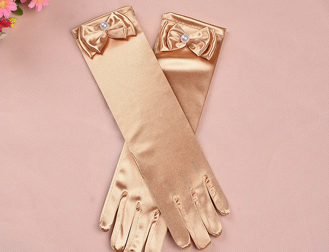 Mid Length Girls Wedding Gloves Accessories - Zalixer
