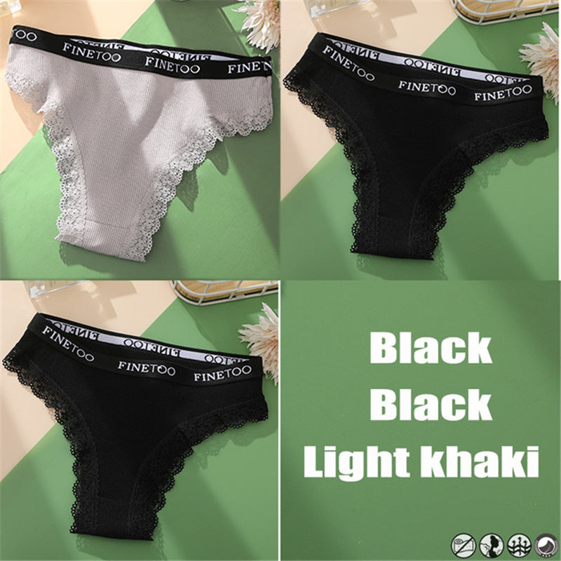 Ladies Briefs High Slit Lace Panties - Zalixer