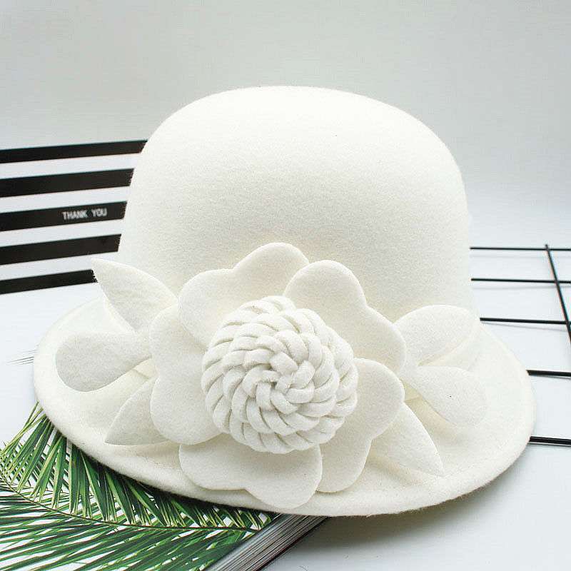 Retro Black And White Flower Fashion Hat Casual - Zalixer